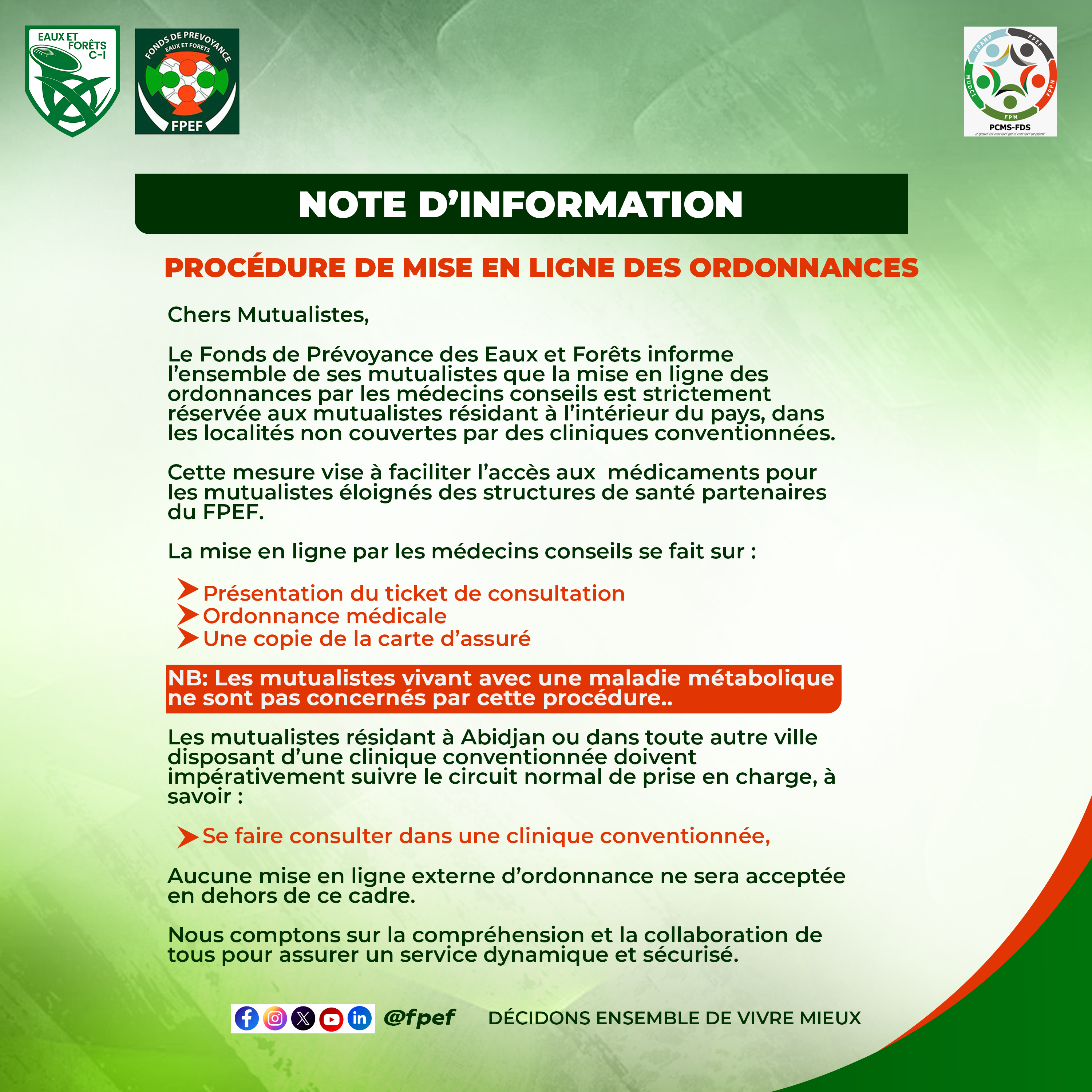 PROCÉDURE DE MISE EN LIGNE DES ORDONNANCES